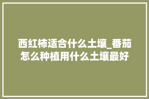 西红柿适合什么土壤_番茄怎么种植用什么土壤最好 西红柿适合什么土壤_番茄怎么种植用什么土壤最好 花朵知识