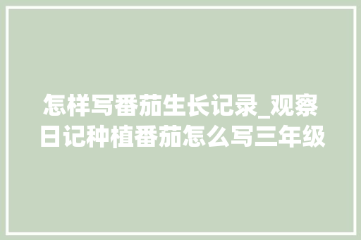 怎样写番茄生长记录_观察日记种植番茄怎么写三年级 植物种类 怎样写番茄生长记录_观察日记种植番茄怎么写三年级 怎样写番茄生长记录_观察日记种植番茄怎么写三年级 植物种类