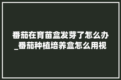 番茄在育苗盒发芽了怎么办_番茄种植培养盒怎么用视频 植物种类 番茄在育苗盒发芽了怎么办_番茄种植培养盒怎么用视频 番茄在育苗盒发芽了怎么办_番茄种植培养盒怎么用视频 植物种类