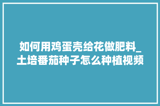 如何用鸡蛋壳给花做肥料_土培番茄种子怎么种植视频 如何用鸡蛋壳给花做肥料_土培番茄种子怎么种植视频 花朵知识