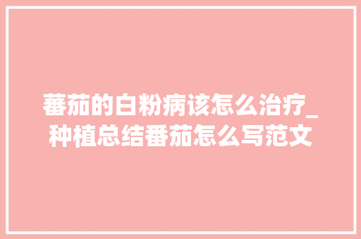 蕃茄的白粉病该怎么治疗_种植总结番茄怎么写范文 蕃茄的白粉病该怎么治疗_种植总结番茄怎么写范文 种植技巧