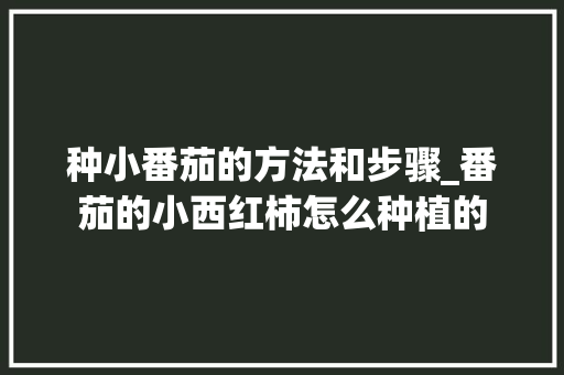 种小番茄的方法和步骤_番茄的小西红柿怎么种植的 番茄种植技巧 种小番茄的方法和步骤_番茄的小西红柿怎么种植的 种小番茄的方法和步骤_番茄的小西红柿怎么种植的 番茄种植技巧