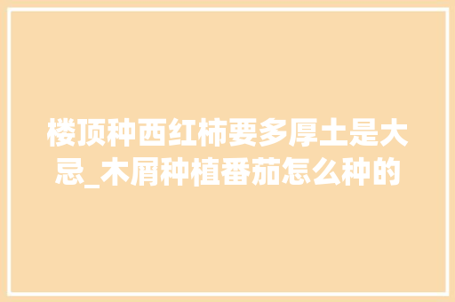 楼顶种西红柿要多厚土是大忌_木屑种植番茄怎么种的呢