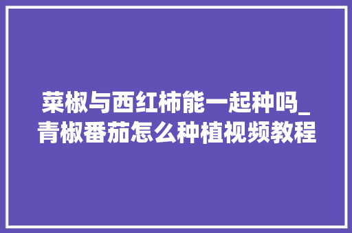 菜椒与西红柿能一起种吗_青椒番茄怎么种植视频教程 菜椒与西红柿能一起种吗_青椒番茄怎么种植视频教程 番茄病虫害防治