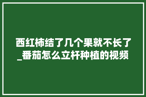 西红柿结了几个果就不长了_番茄怎么立杆种植的视频 西红柿结了几个果就不长了_番茄怎么立杆种植的视频 农业常识