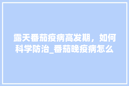 露天番茄疫病高发期，如何科学防治_番茄晚疫病怎么种植的