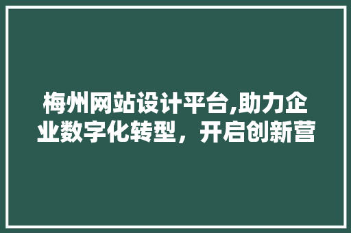 梅州网站设计平台,助力企业数字化转型，开启创新营销新篇章