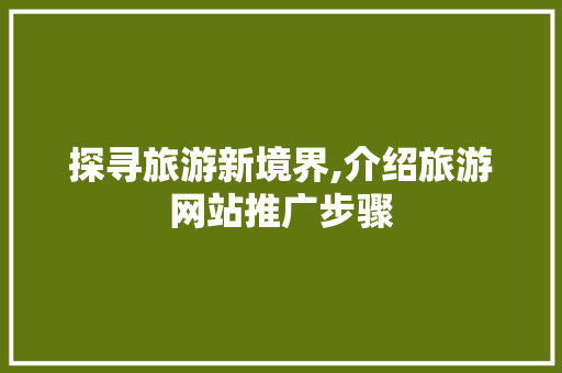 探寻旅游新境界,介绍旅游网站推广步骤
