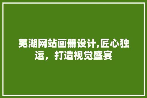 芜湖网站画册设计,匠心独运，打造视觉盛宴