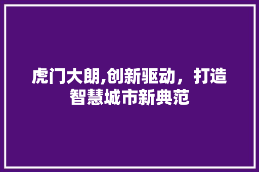 虎门大朗,创新驱动，打造智慧城市新典范