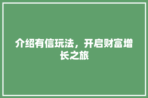 介绍有信玩法，开启财富增长之旅
