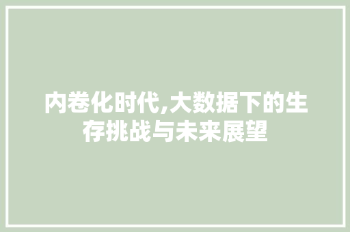 内卷化时代,大数据下的生存挑战与未来展望