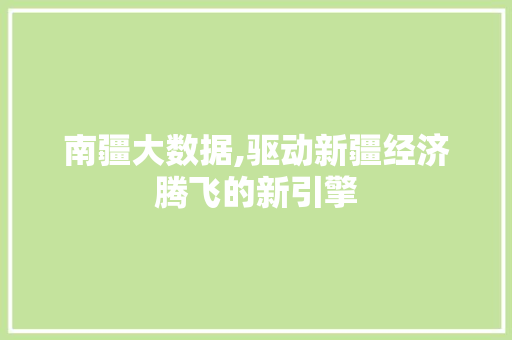 南疆大数据,驱动新疆经济腾飞的新引擎
