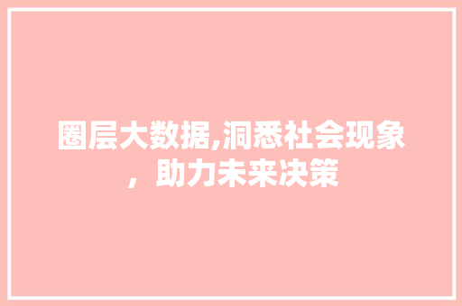 圈层大数据,洞悉社会现象，助力未来决策