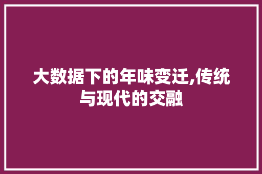 大数据下的年味变迁,传统与现代的交融