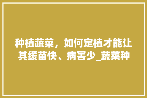 种植蔬菜，如何定植才能让其缓苗快、病害少_蔬菜种植小技巧家居图片大全 种植蔬菜，如何定植才能让其缓苗快、病害少_蔬菜种植小技巧家居图片大全 植物种类