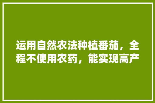 运用自然农法种植番茄，全程不使用农药，能实现高产高品质吗_番茄怎么种植最好活 运用自然农法种植番茄，全程不使用农药，能实现高产高品质吗_番茄怎么种植最好活 农业常识
