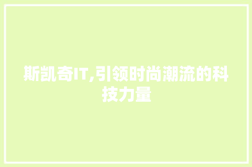 斯凯奇IT,引领时尚潮流的科技力量