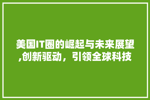 美国IT圈的崛起与未来展望,创新驱动，引领全球科技潮流 番茄种植技巧