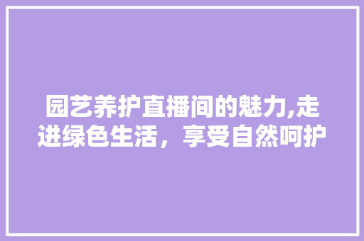 园艺养护直播间的魅力,走进绿色生活，享受自然呵护