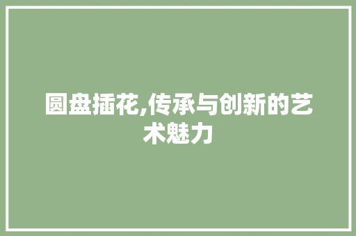 圆盘插花,传承与创新的艺术魅力
