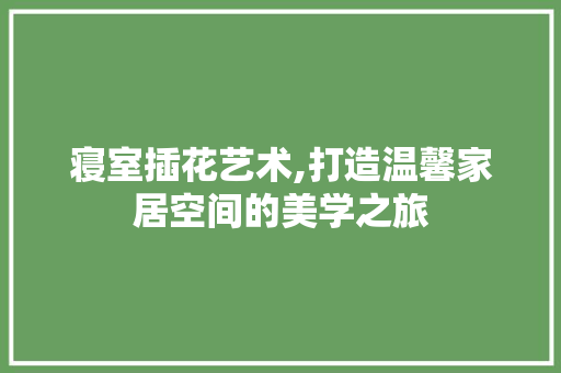 寝室插花艺术,打造温馨家居空间的美学之旅