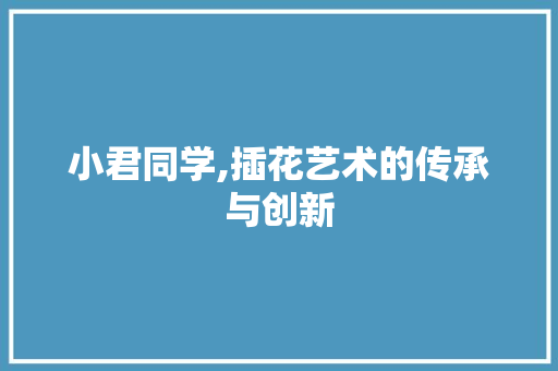 小君同学,插花艺术的传承与创新