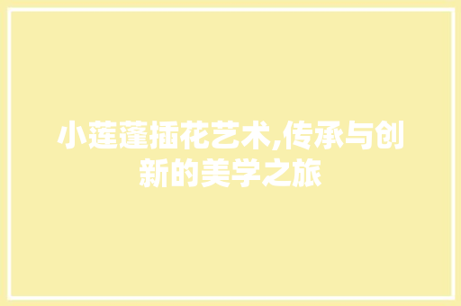 小莲蓬插花艺术,传承与创新的美学之旅
