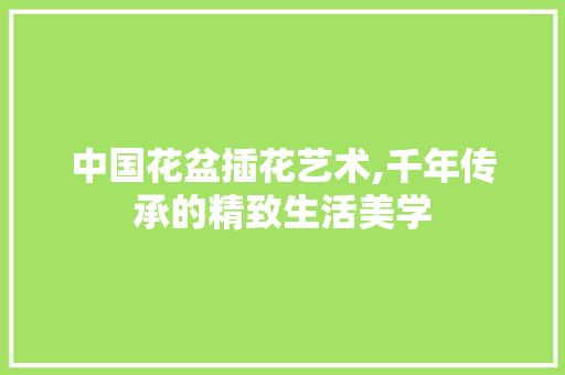 中国花盆插花艺术,千年传承的精致生活美学