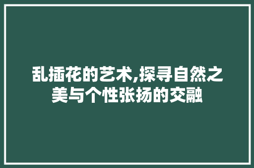 乱插花的艺术,探寻自然之美与个性张扬的交融