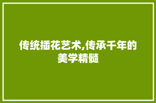 传统插花艺术,传承千年的美学精髓