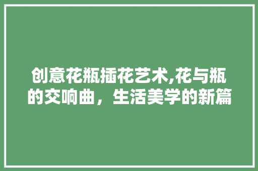 创意花瓶插花艺术,花与瓶的交响曲，生活美学的新篇章