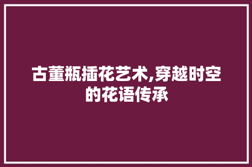 古董瓶插花艺术,穿越时空的花语传承