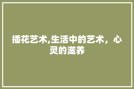 插花艺术,生活中的艺术，心灵的滋养