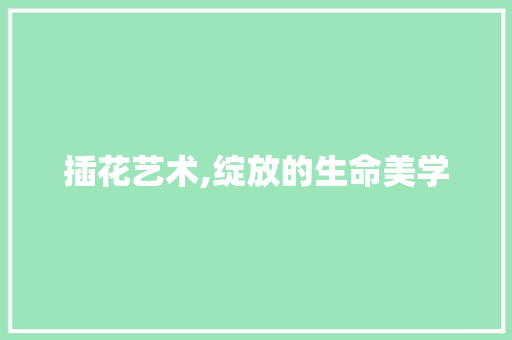 插花艺术,绽放的生命美学