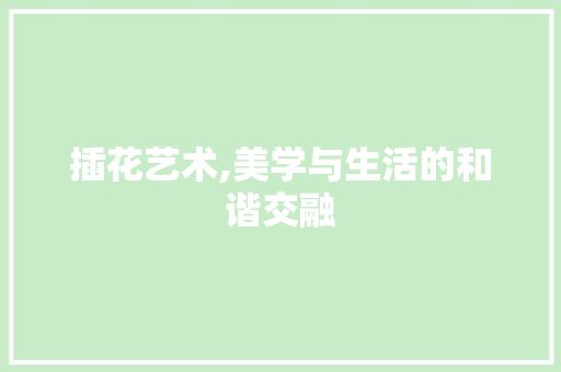 插花艺术,美学与生活的和谐交融