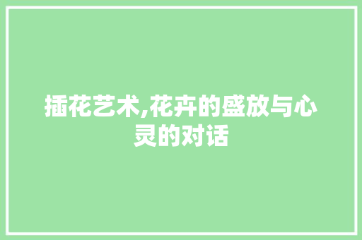 插花艺术,花卉的盛放与心灵的对话