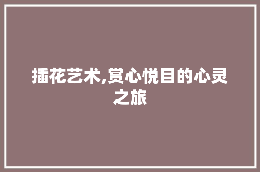 插花艺术,赏心悦目的心灵之旅