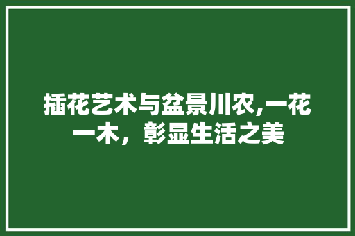 插花艺术与盆景川农,一花一木，彰显生活之美