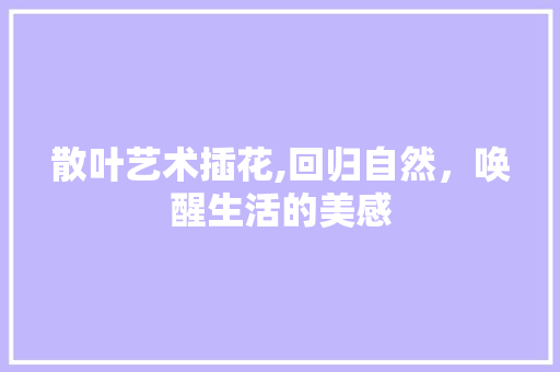 散叶艺术插花,回归自然，唤醒生活的美感