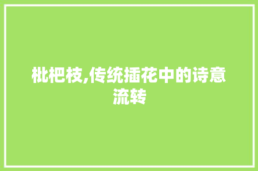 枇杷枝,传统插花中的诗意流转