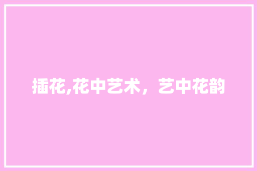 插花,花中艺术，艺中花韵
