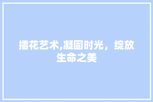 插花艺术,凝固时光，绽放生命之美