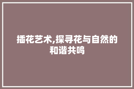插花艺术,探寻花与自然的和谐共鸣