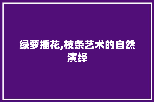 绿萝插花,枝条艺术的自然演绎