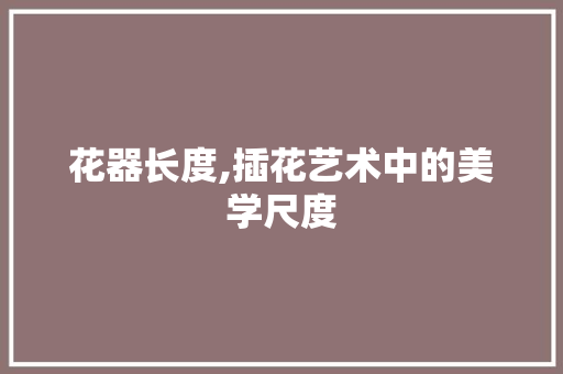 花器长度,插花艺术中的美学尺度