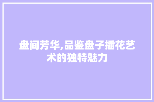 盘间芳华,品鉴盘子插花艺术的独特魅力