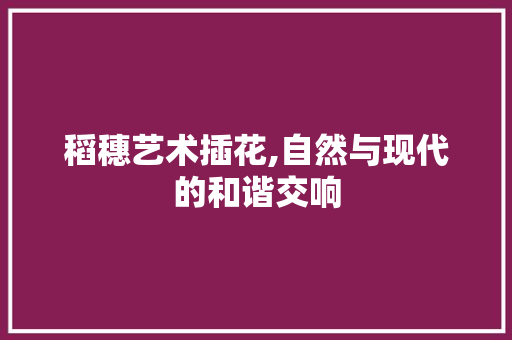 稻穗艺术插花,自然与现代的和谐交响 花朵知识