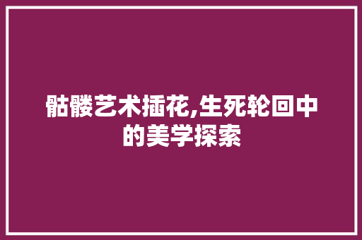 骷髅艺术插花,生死轮回中的美学探索