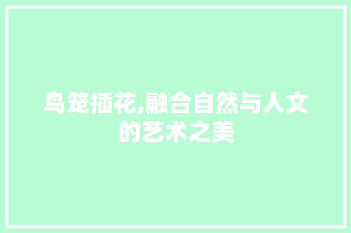 鸟笼插花,融合自然与人文的艺术之美
